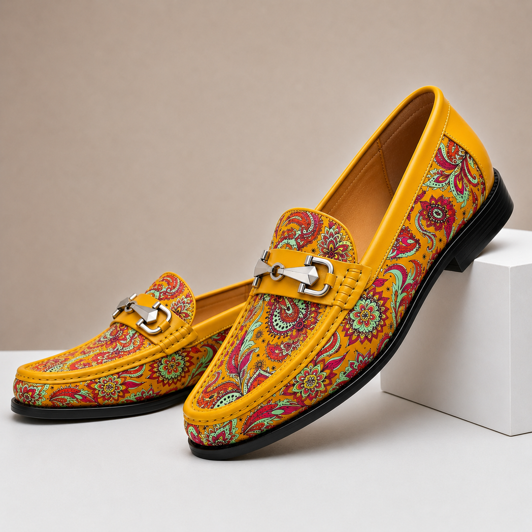 Rindsleder Loafer Herren Geflochten Slip-On Slipper