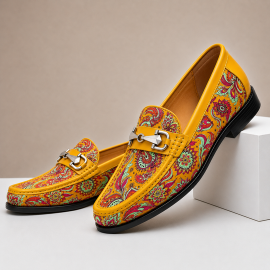 Rindsleder Loafer Herren Geflochten Slip-On Slipper