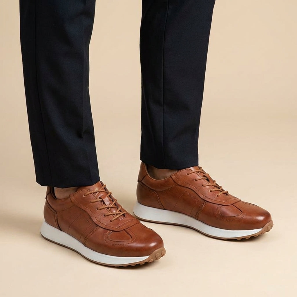 Handgenähte Rindsleder Sneaker Herren Premium Komfort
