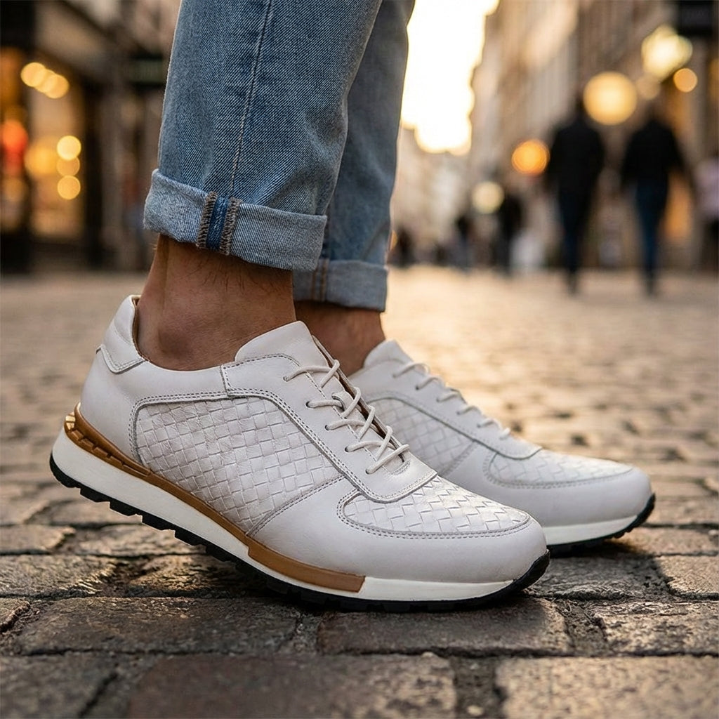 Leder Sneaker Herren Italienisch Casual Komfort Schuhe