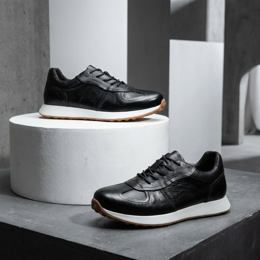 Handgenähte Rindsleder Sneaker Herren Premium Komfort