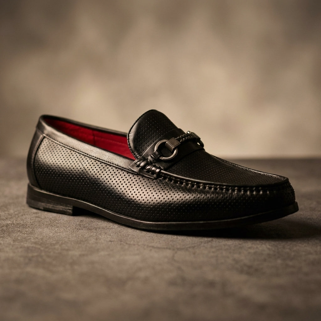 Perforierte Rindsleder Loafer Herren Atmungsaktiv Slip-On