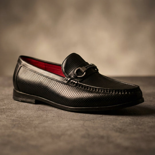 Perforierte Rindsleder Loafer Herren Atmungsaktiv Slip-On
