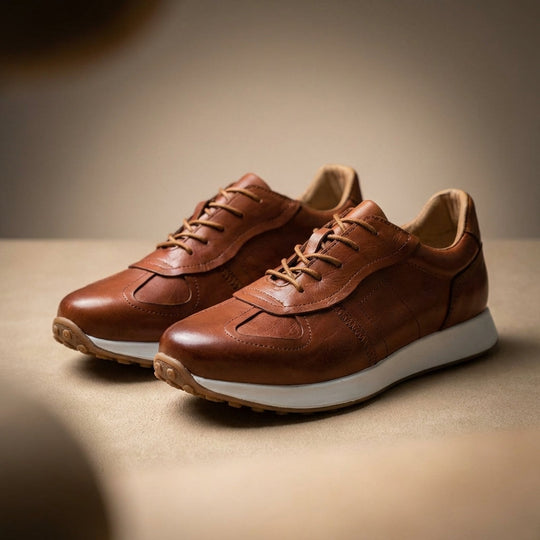 Handgenähte Rindsleder Sneaker Herren Premium Komfort