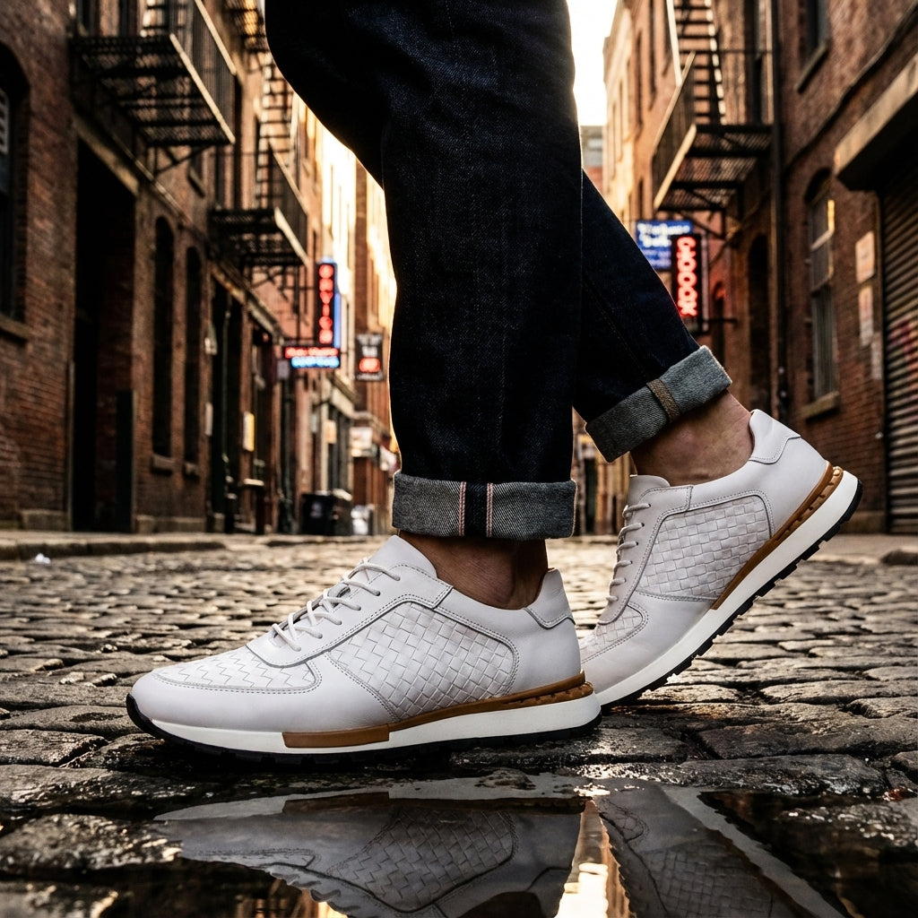 Leder Sneaker Herren Italienisch Casual Komfort Schuhe
