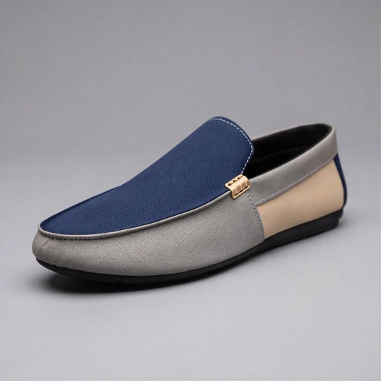 Lässige Patchwork Canvas Loafer Herren Slip-On Schuhe