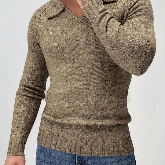 Dicker Strick Polopullover Herren Raglan Winter Warm