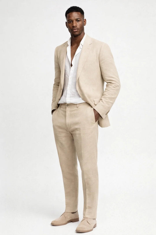 Tailliert Zweiteiler Anzug Herren Blazer Business Set