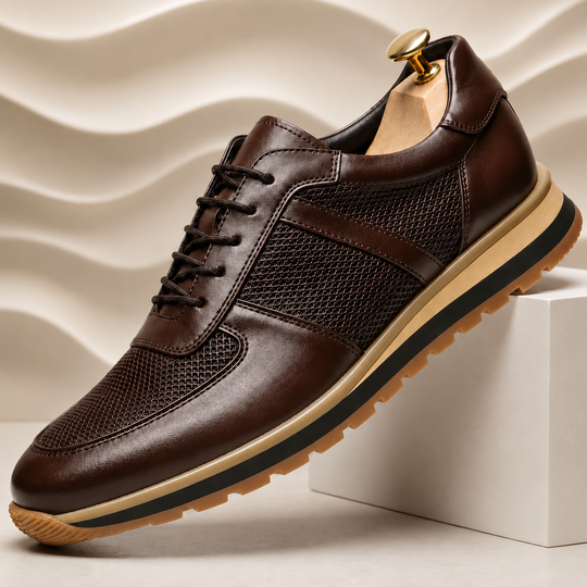 Rindsleder Sneaker Herren Italienisch Casual Komfort