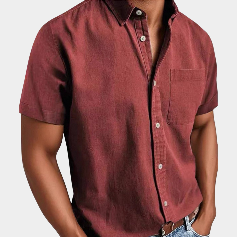 Klassisches Komfort Freizeithemd Herren Kurzarm Casual