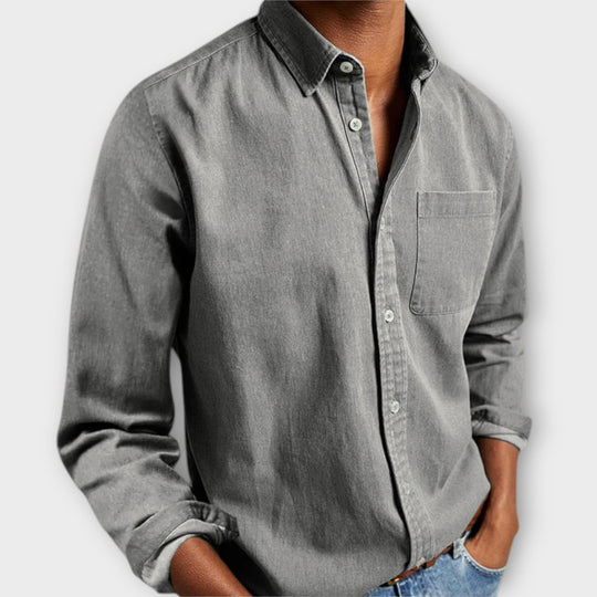 Handwerkliches Hemd Herren Elegant Baumwolle Casual