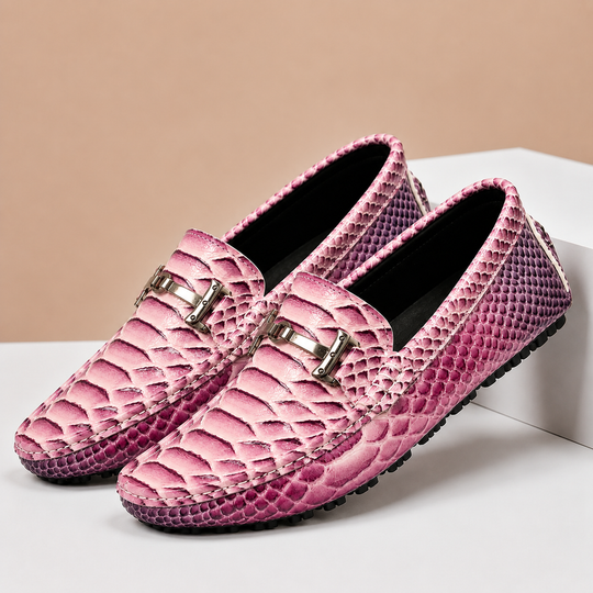 Geprägte Leder Loafer Herren Slip-On Slipper Schuhe