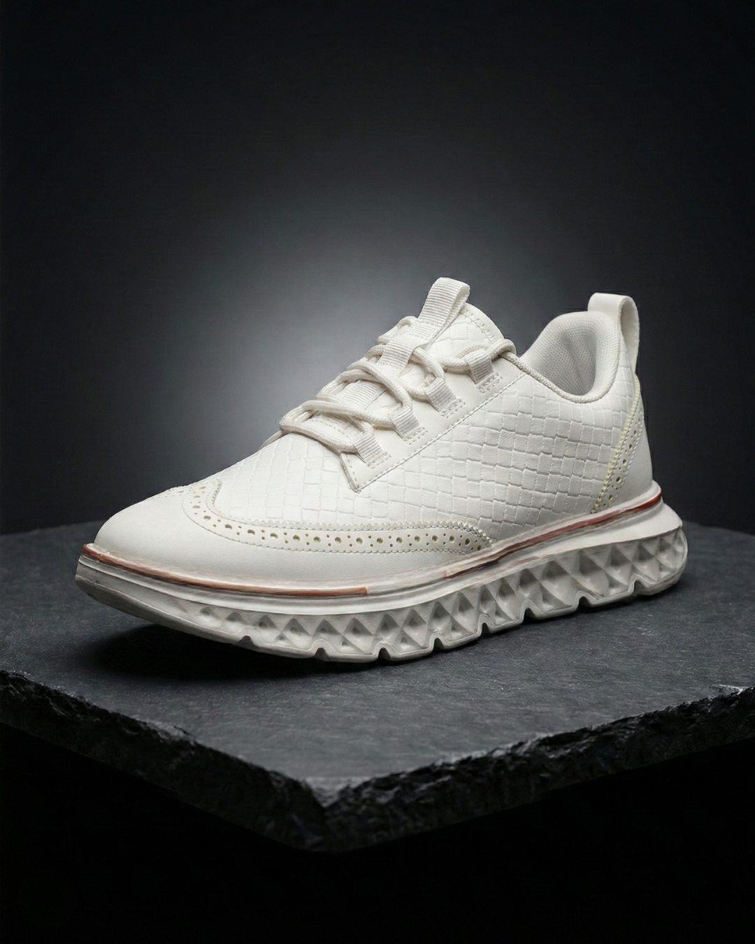 Geflochtene Leder Sneaker Herren Elegant Gepolstert