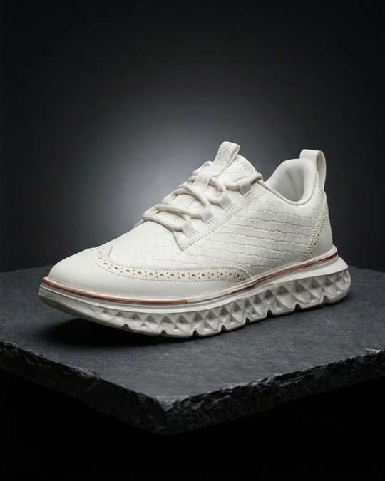 Geflochtene Leder Sneaker Herren Elegant Gepolstert