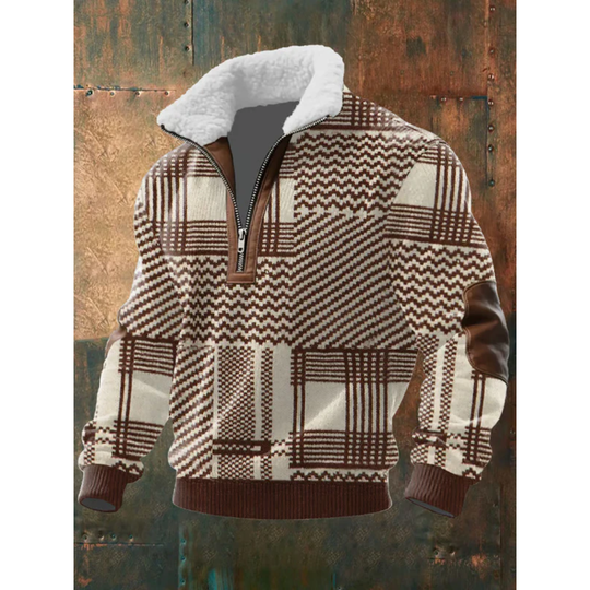 Fleece Stehkragen Pullover Herren Warm Strick Winter