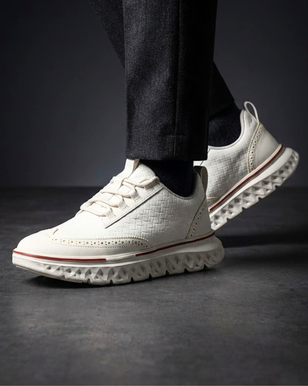 Geflochtene Leder Sneaker Herren Elegant Gepolstert
