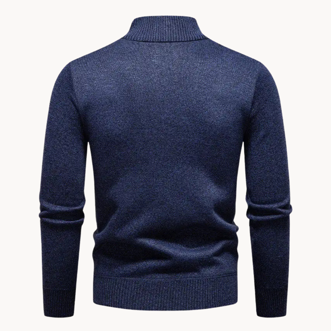 Zip Pullover Herren Strick Sweater Casual Warm Winter