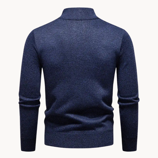 Zip Pullover Herren Strick Sweater Casual Warm Winter