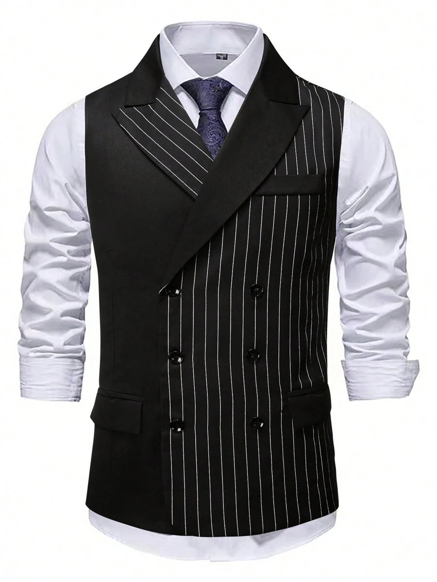 Zweireihige Anzugweste Herren Slim Fit Business