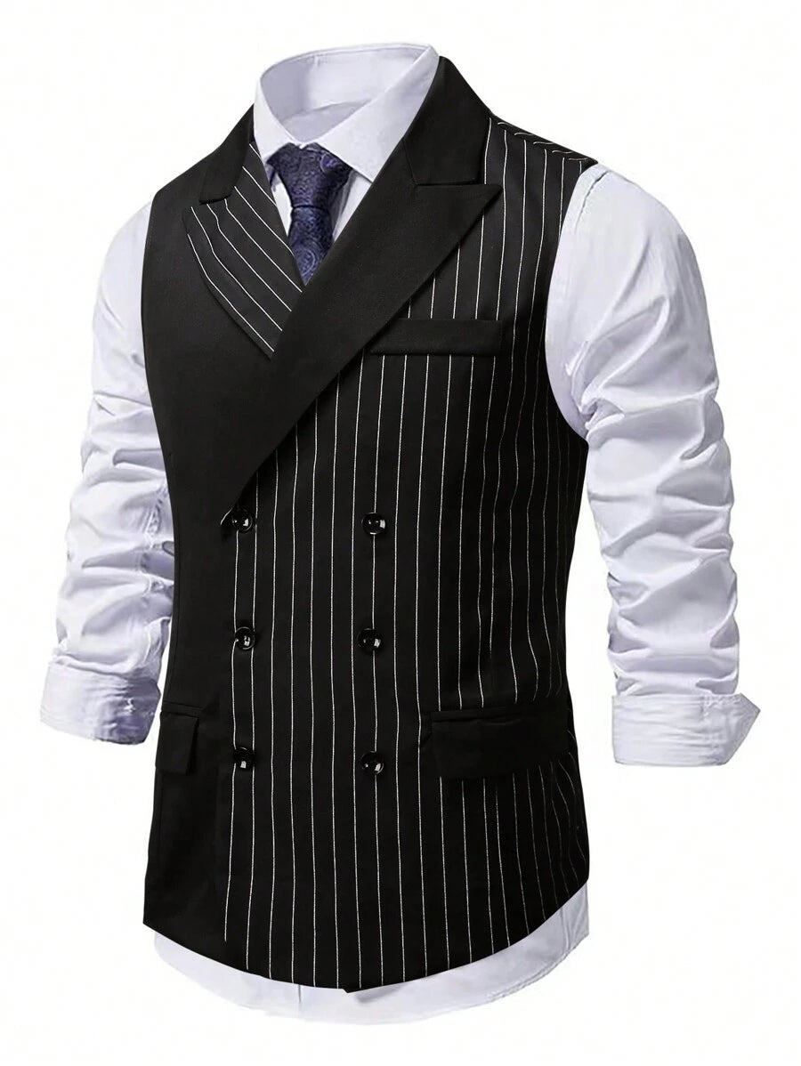 Zweireihige Anzugweste Herren Slim Fit Business