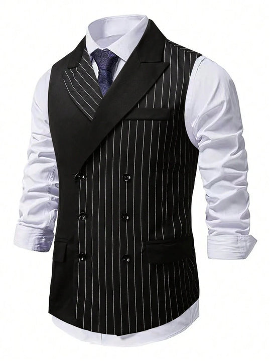 Zweireihige Anzugweste Herren Slim Fit Business