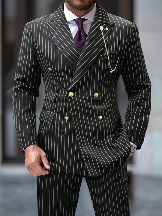Gestreifter Anzug Herren Blazer und Hose Business