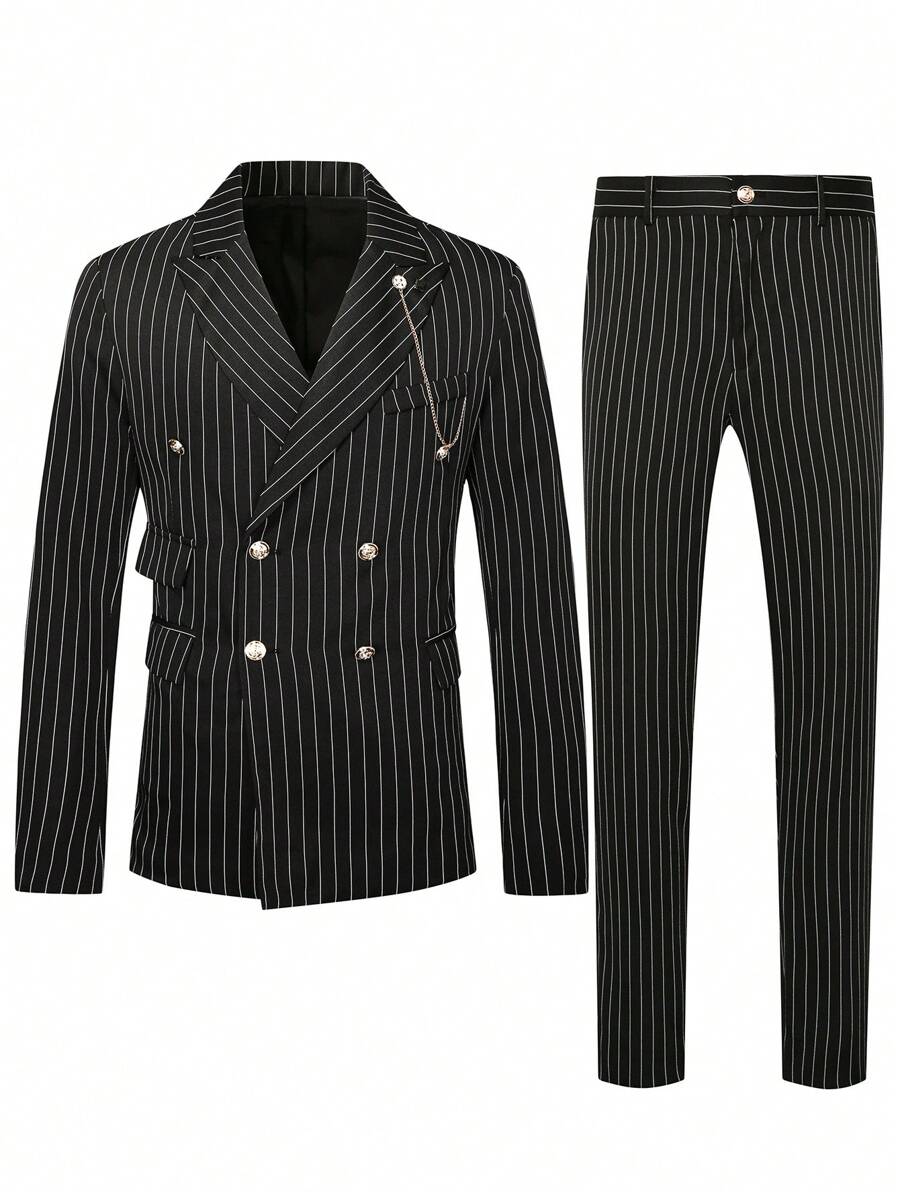 Gestreifter Anzug Herren Blazer und Hose Business