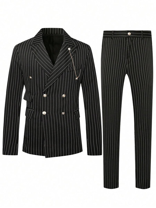 Gestreifter Anzug Herren Blazer und Hose Business