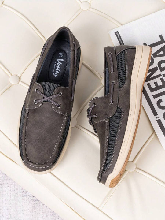 Bootsschuhe Herren Slip-On Loafer Kunstleder Casual