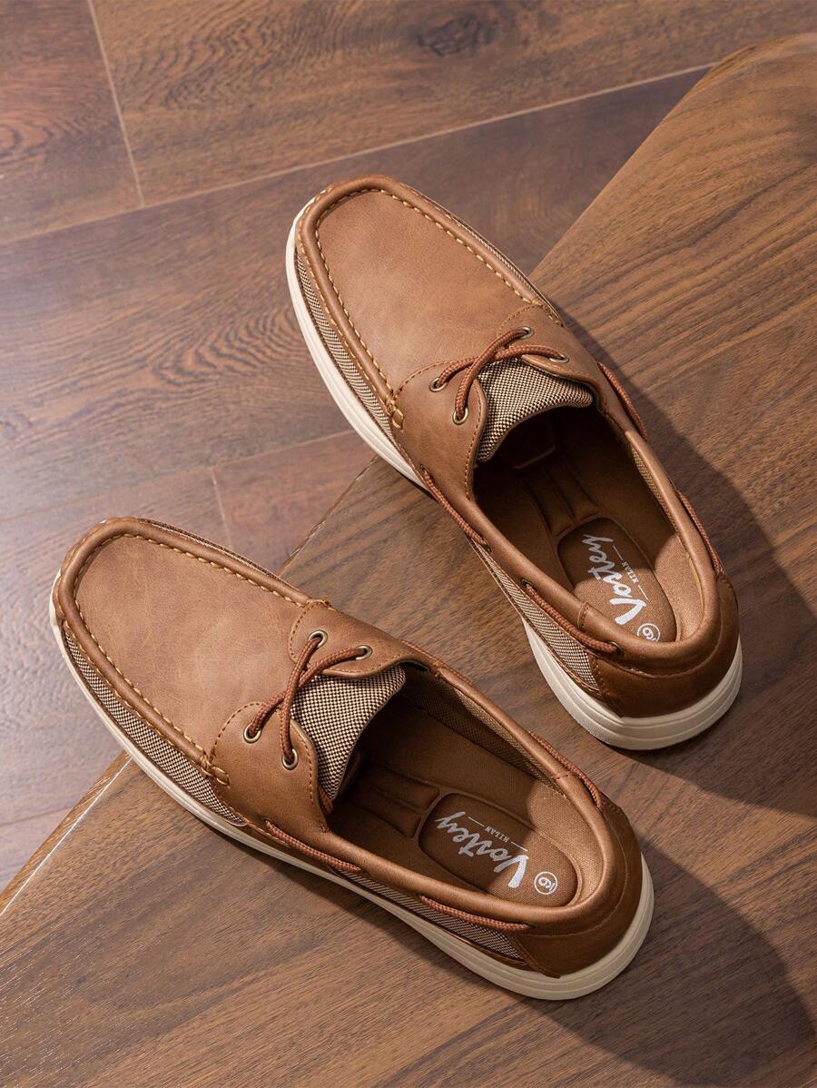 Bootsschuhe Herren Slip-On Loafer Kunstleder Casual
