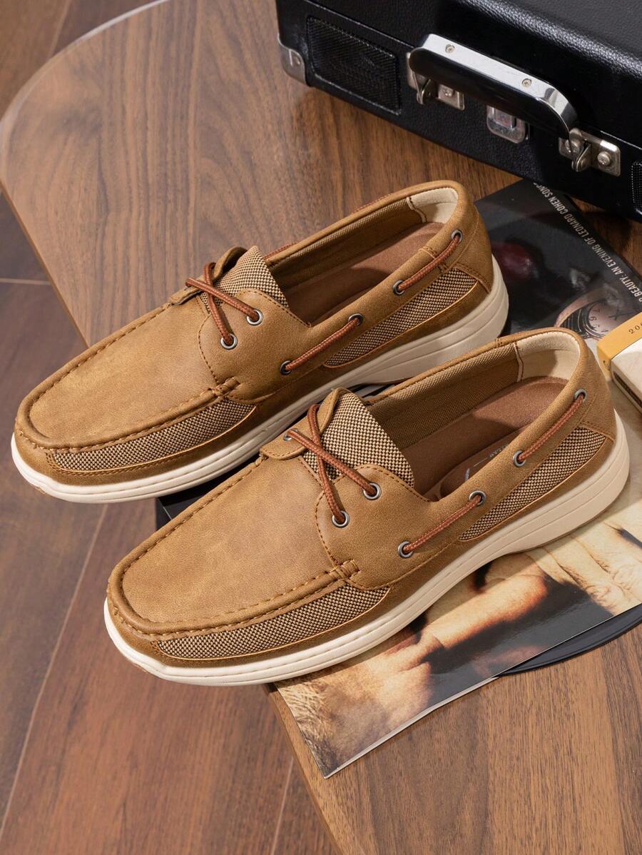 Bootsschuhe Herren Slip-On Loafer Kunstleder Casual