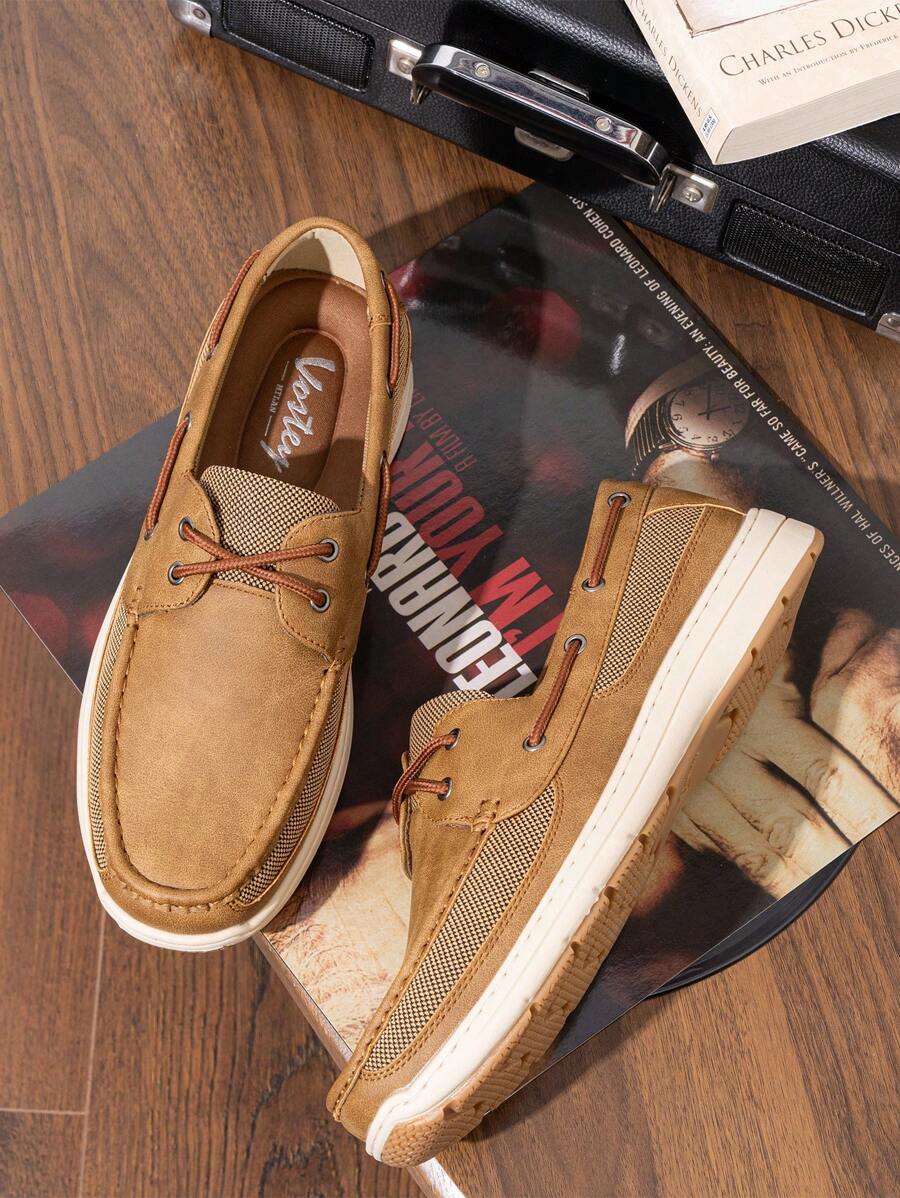 Bootsschuhe Herren Slip-On Loafer Kunstleder Casual