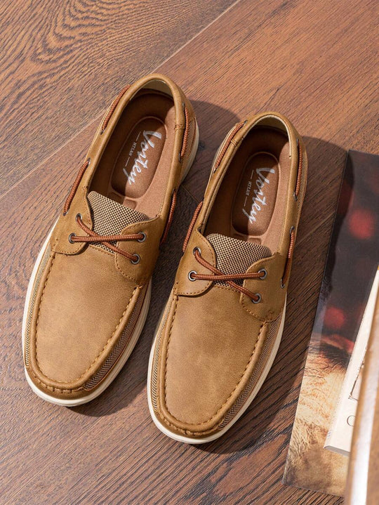 Bootsschuhe Herren Slip-On Loafer Kunstleder Casual