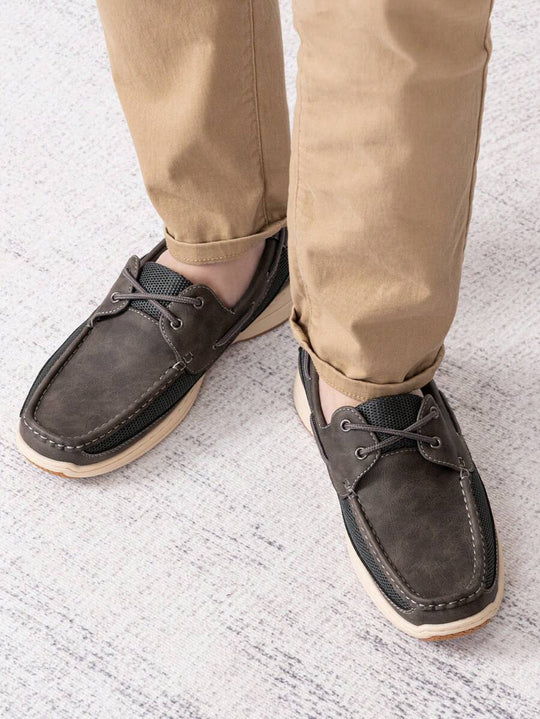 Bootsschuhe Herren Slip-On Loafer Kunstleder Casual