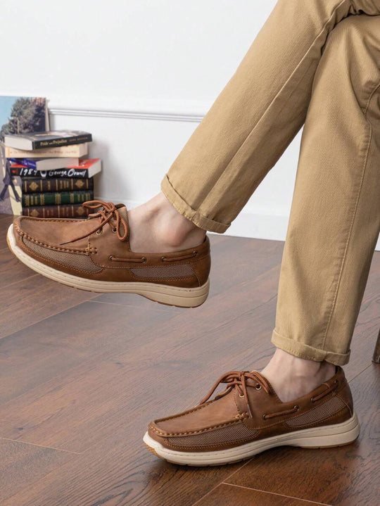 Bootsschuhe Herren Slip-On Loafer Kunstleder Casual
