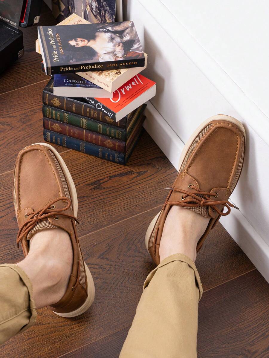 Bootsschuhe Herren Slip-On Loafer Kunstleder Casual
