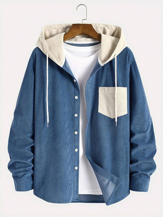 Leichter Cord Hoodie Herren Kapuze College Stil