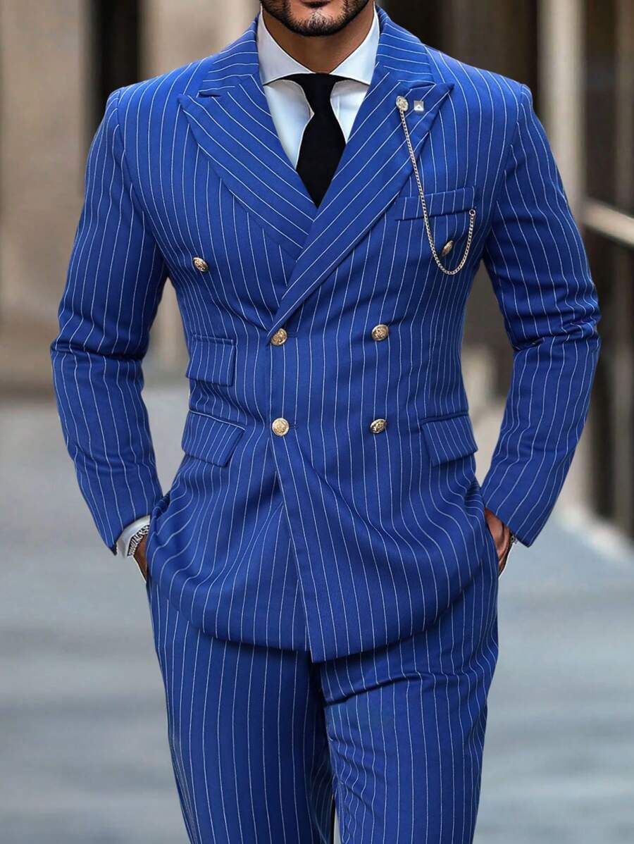 Gestreifter Anzug Herren Blazer und Hose Business