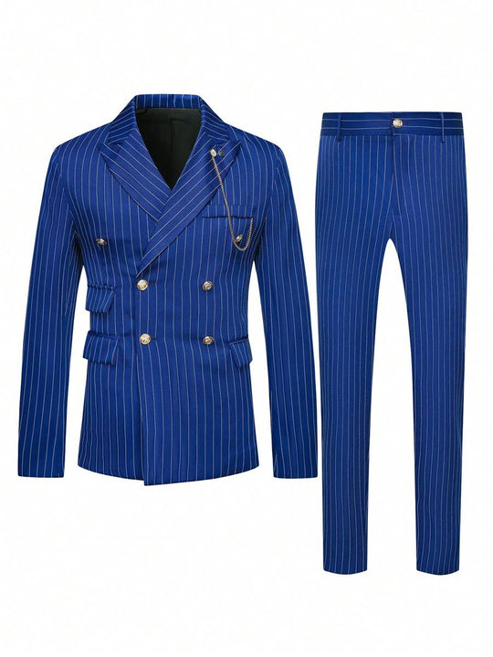 Gestreifter Anzug Herren Blazer und Hose Business