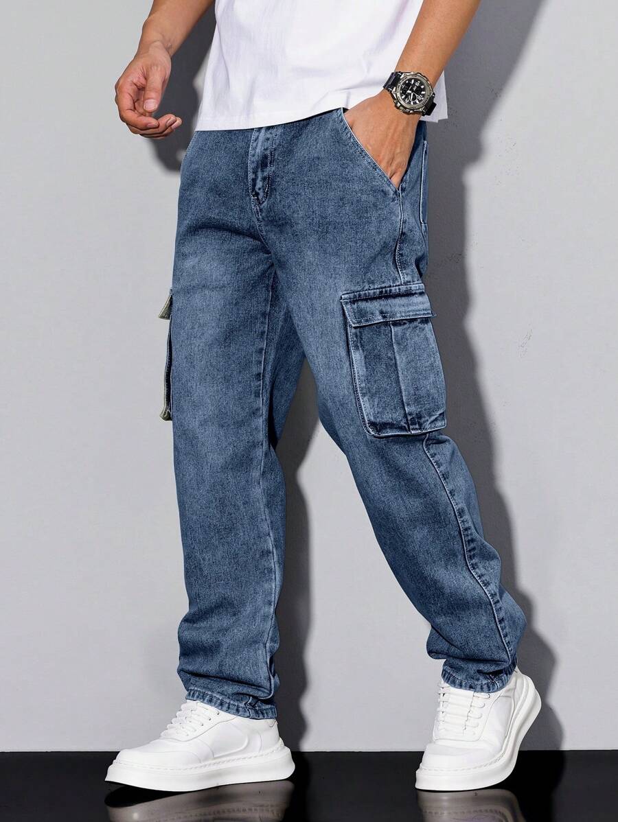 Weite Denim Jeans Herren Wide Leg Locker Street