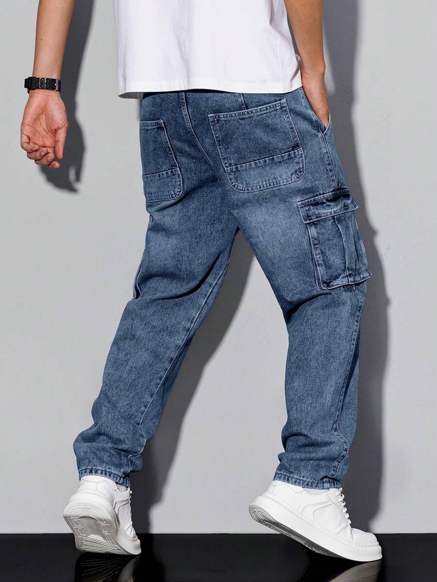 Weite Denim Jeans Herren Wide Leg Locker Street