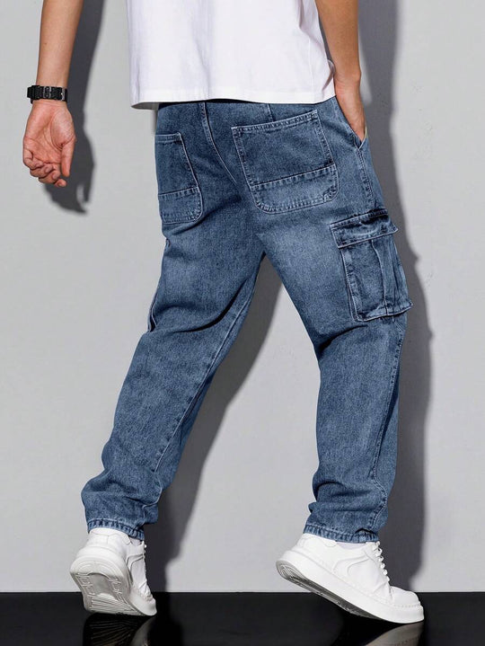 Weite Denim Jeans Herren Wide Leg Locker Street