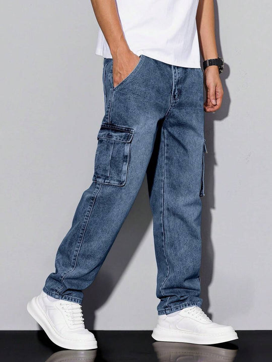 Weite Denim Jeans Herren Wide Leg Locker Street