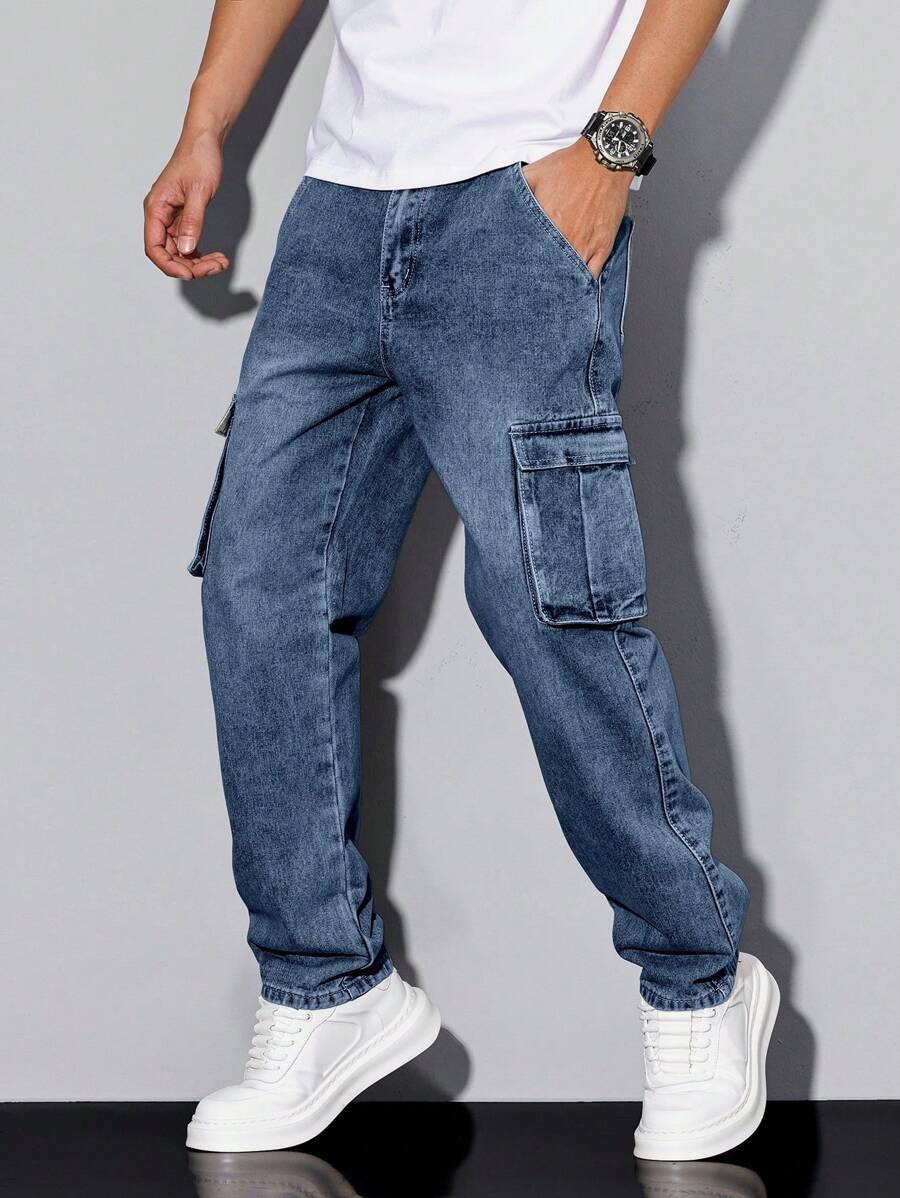 Weite Denim Jeans Herren Wide Leg Locker Street