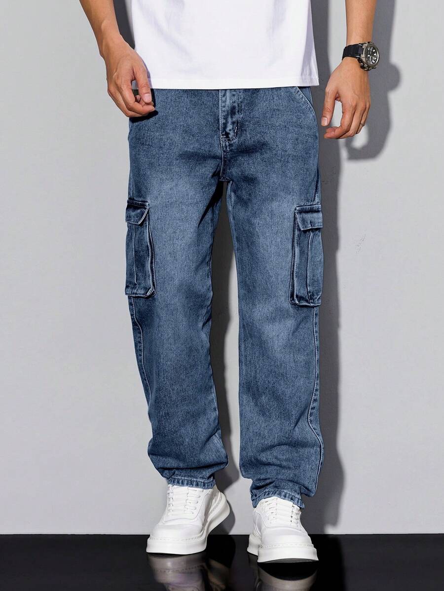 Weite Denim Jeans Herren Wide Leg Locker Street