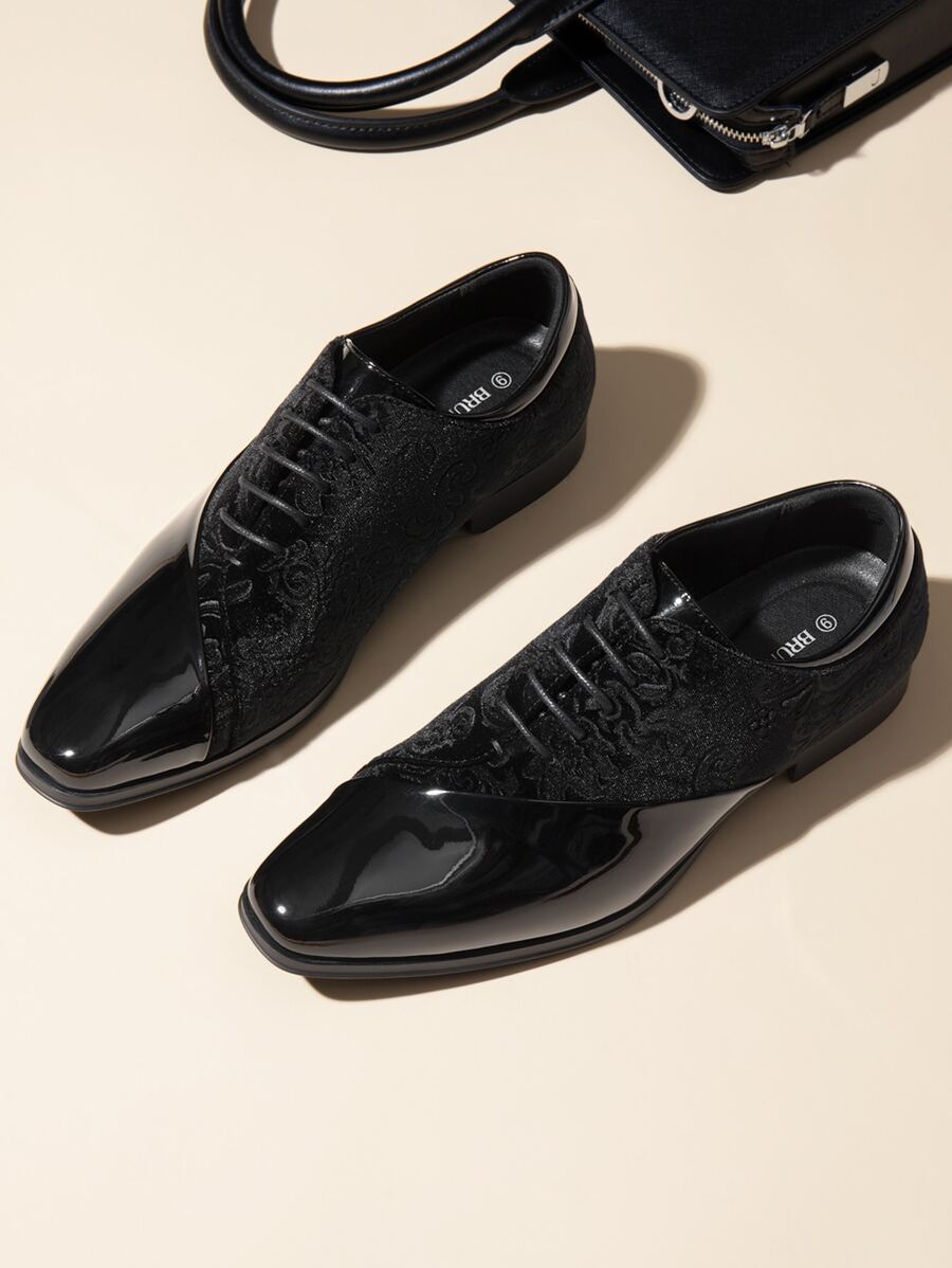 Samt Oxford Anzugschuhe Herren Bestickt Festlich Abend