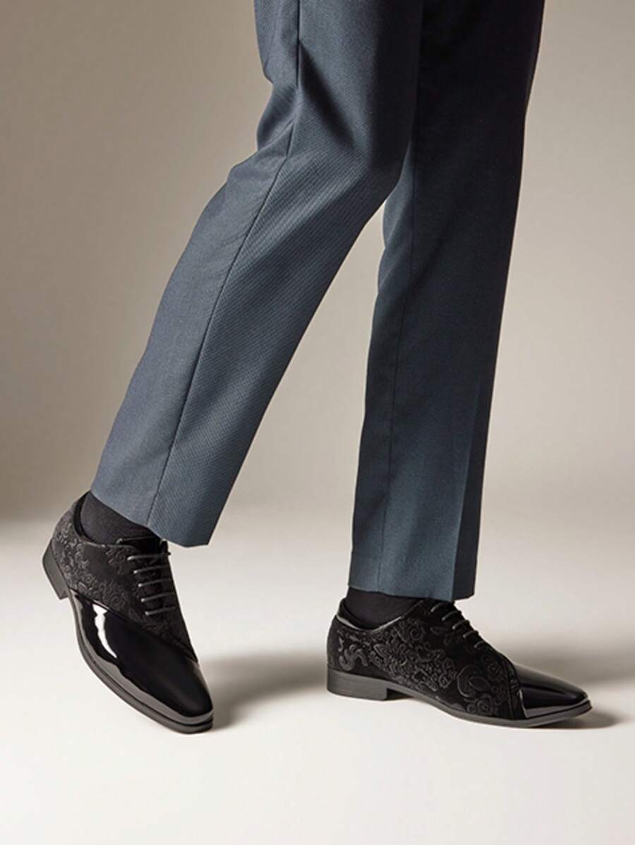 Samt Oxford Anzugschuhe Herren Bestickt Festlich Abend