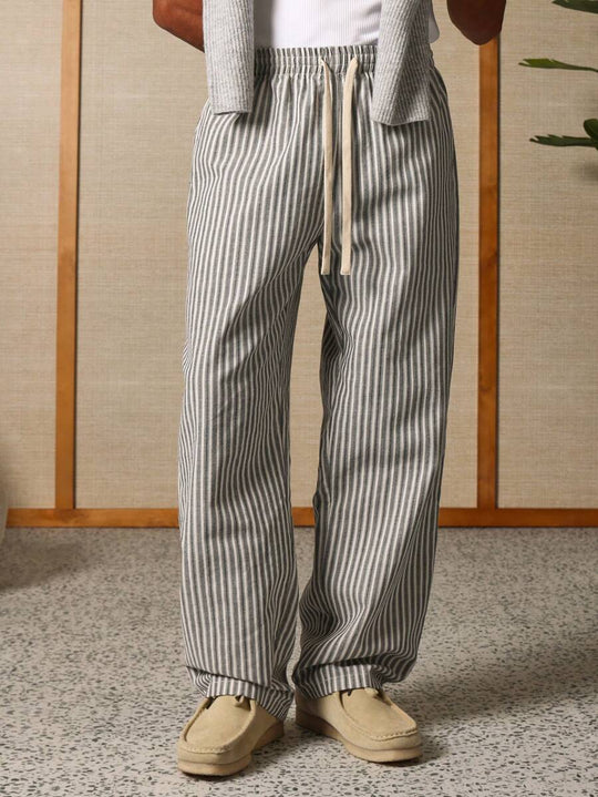 Gestreifte Loungehose Herren Dehnbund Locker Sport