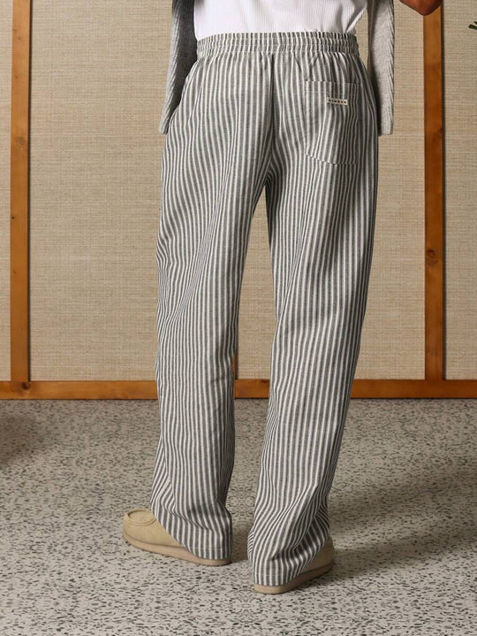 Gestreifte Loungehose Herren Dehnbund Locker Sport