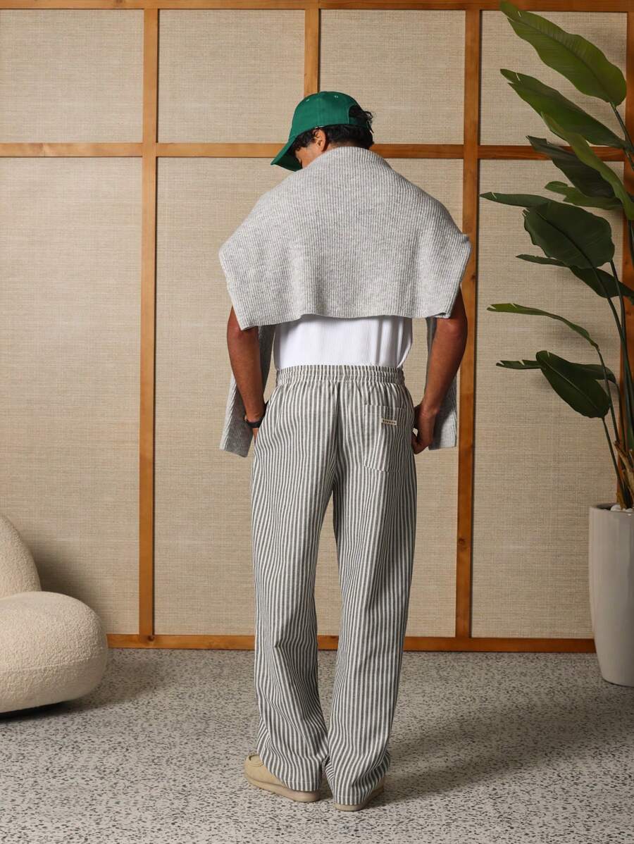 Gestreifte Loungehose Herren Dehnbund Locker Sport